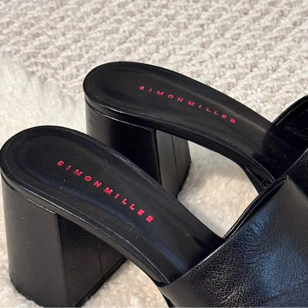 Simon Miller Black Leather Platform Slide
